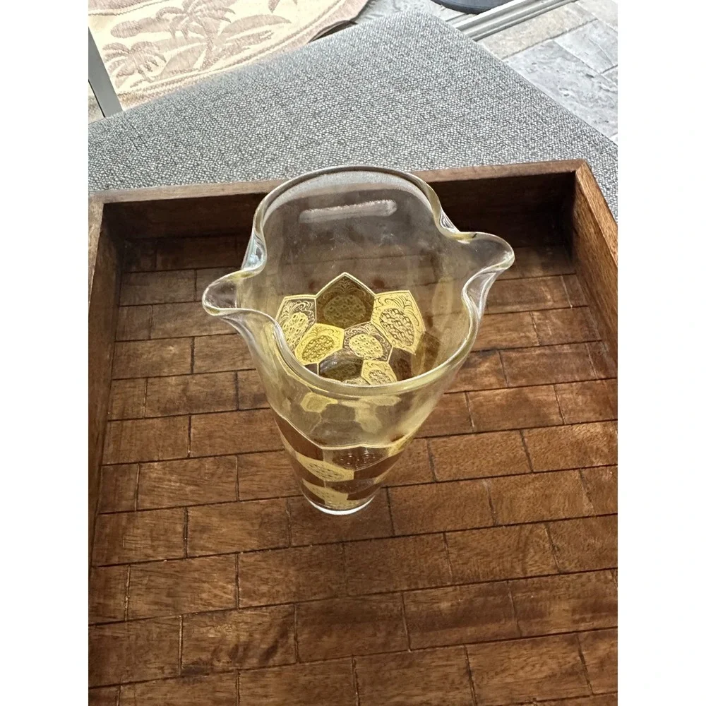 Cera Ned Harris Glass 22k MCM Cocktail Pitcher Vintage Retro EUC‎